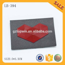 LB394 Custom Embossed heart Metal Logo Leather Metal Patch